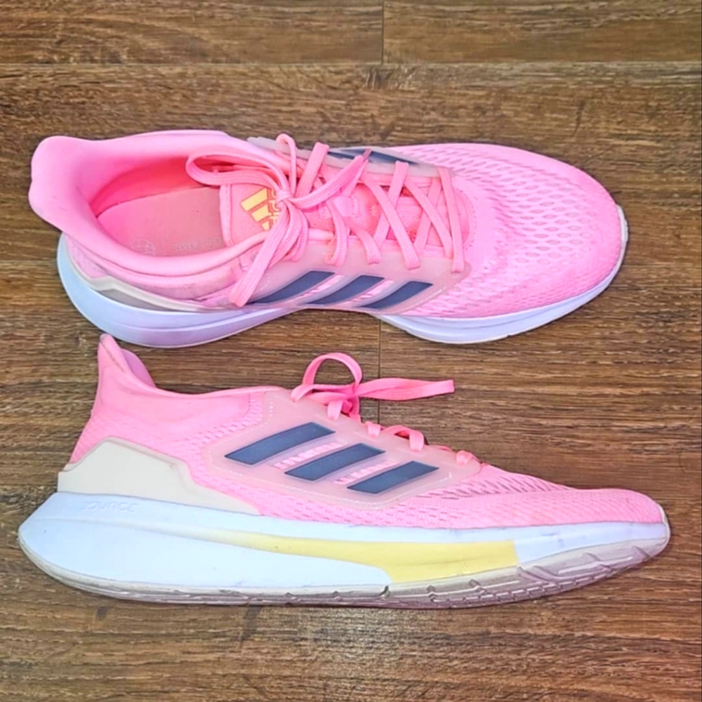 Adidas Pink Athletic Shoes with Mesh Uppers and Cushioned Midsoles